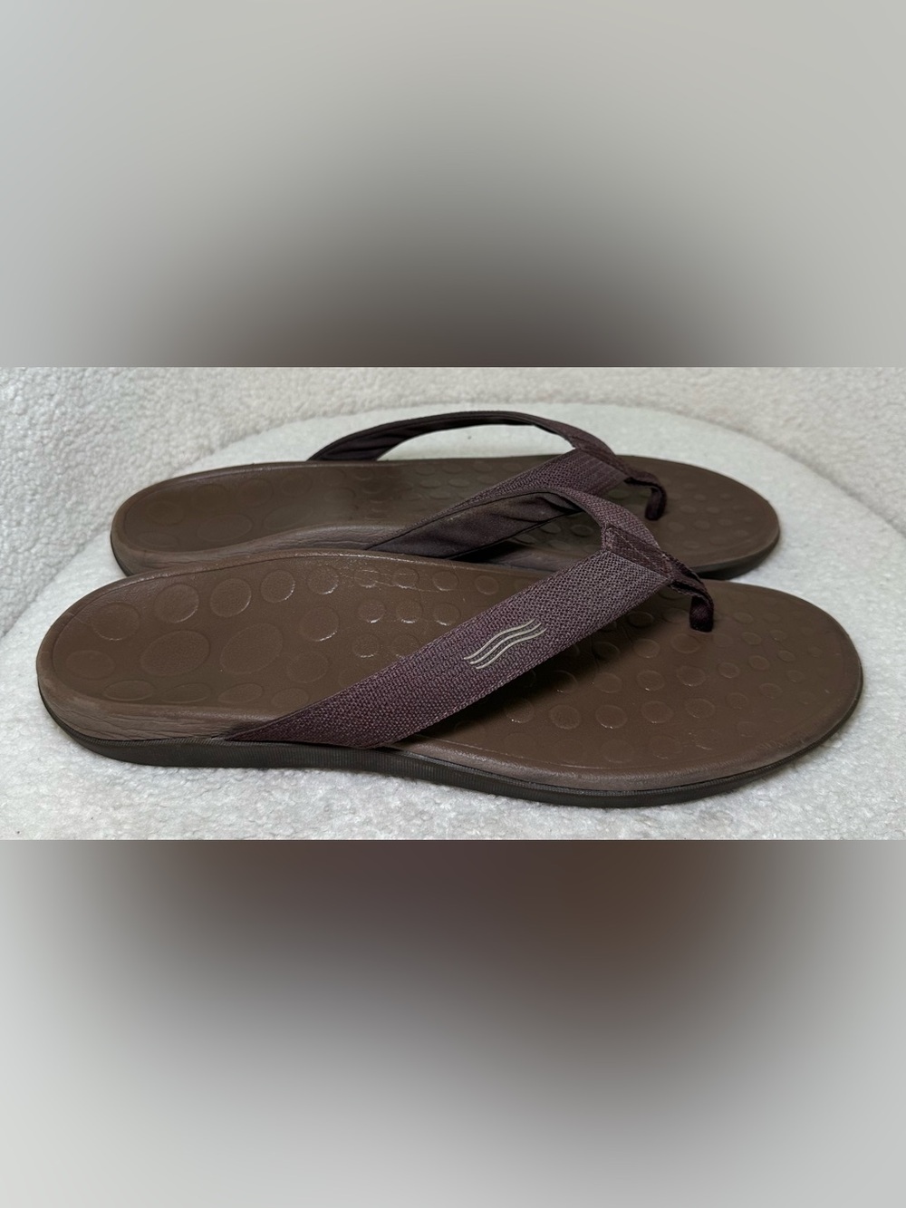 Vionic Wave Brown Orthotic Flip Flop Sandals Comfort Arch Support Summer Mens 12
